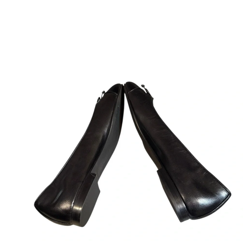 Tory Burch Glossy Black Flats with Bow Detail 9M